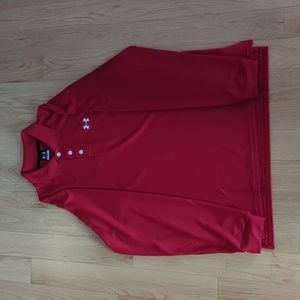 Men's Size Medium Under Armour Red Long Sleeve Performance Shirt